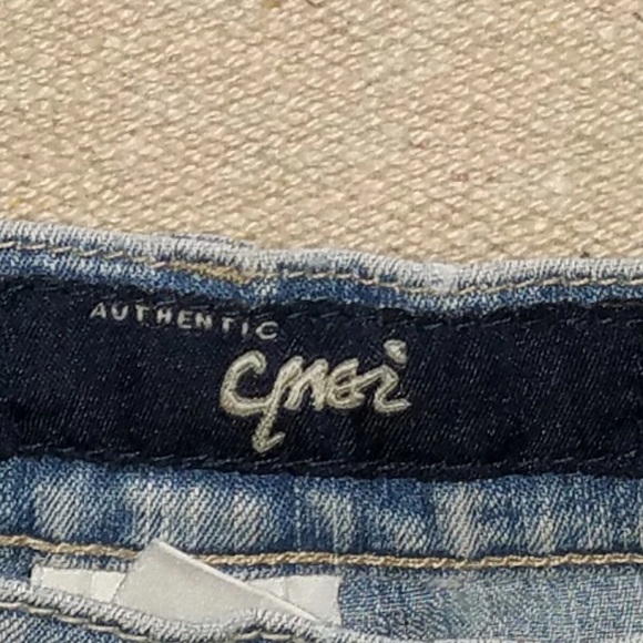 Vintage Y2K YAGI Cut Outs Holes Women’s Denim Jeans Distressed Flare Bell 32x34 - Picture 5 of 8